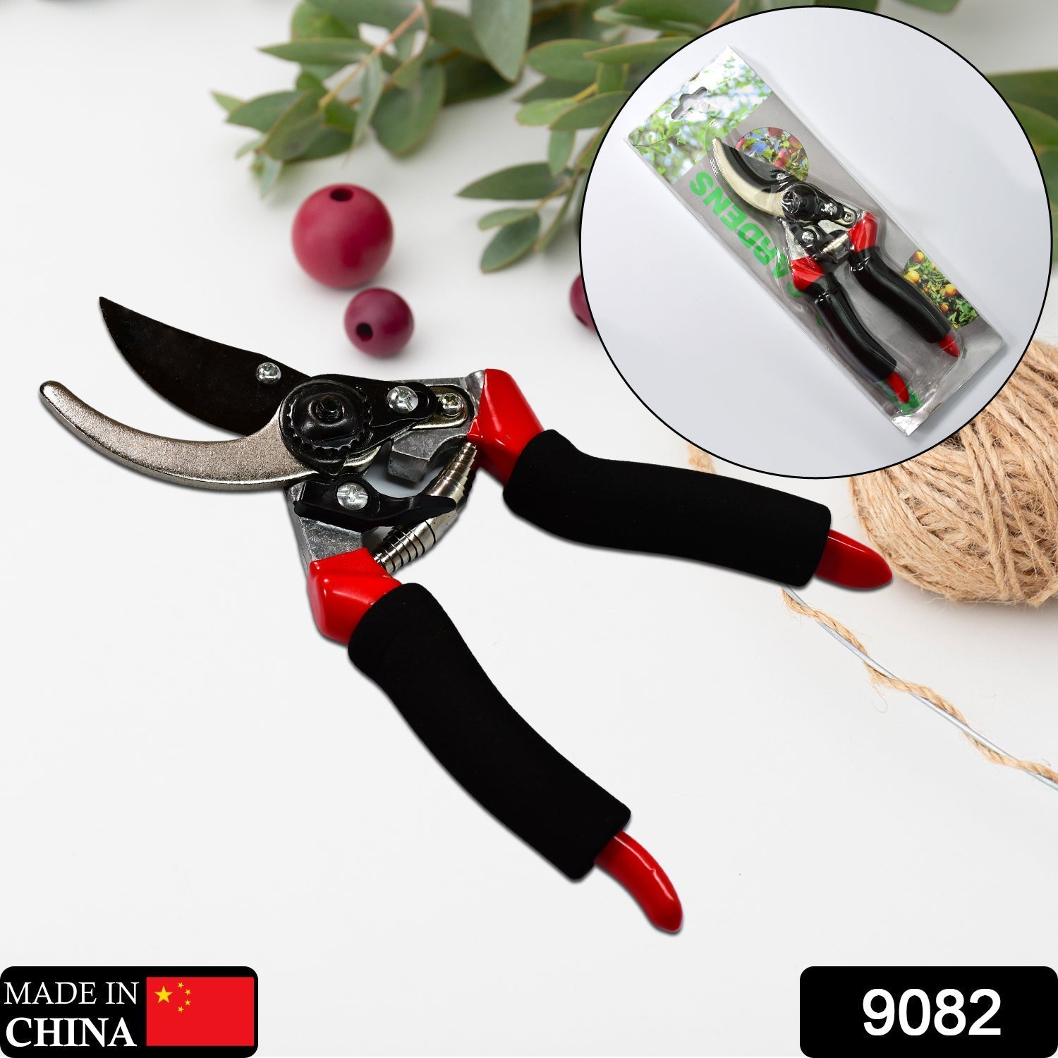 Red pruning shears, 21cm sharp garden scissors Red pruning shears, 21cm sharp garden scissors